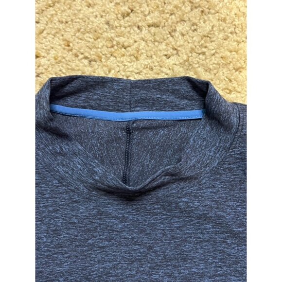 Lululemon Men Heather Blue Rulu Mock Neck Long Sleeve Shirt Size Large L EUC - Picture 5 of 5